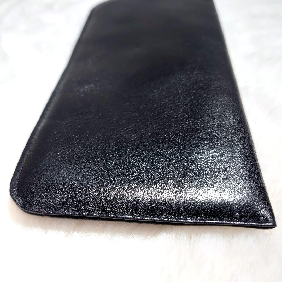 シャネル　メガネケース　ラムスキン　レザー　ＣＣマーク 黒