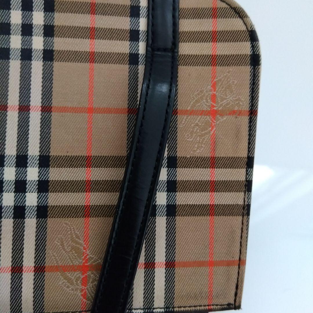 Burberry ハンドバッグ ブラック/ベージュ チェック柄　幅23cm
