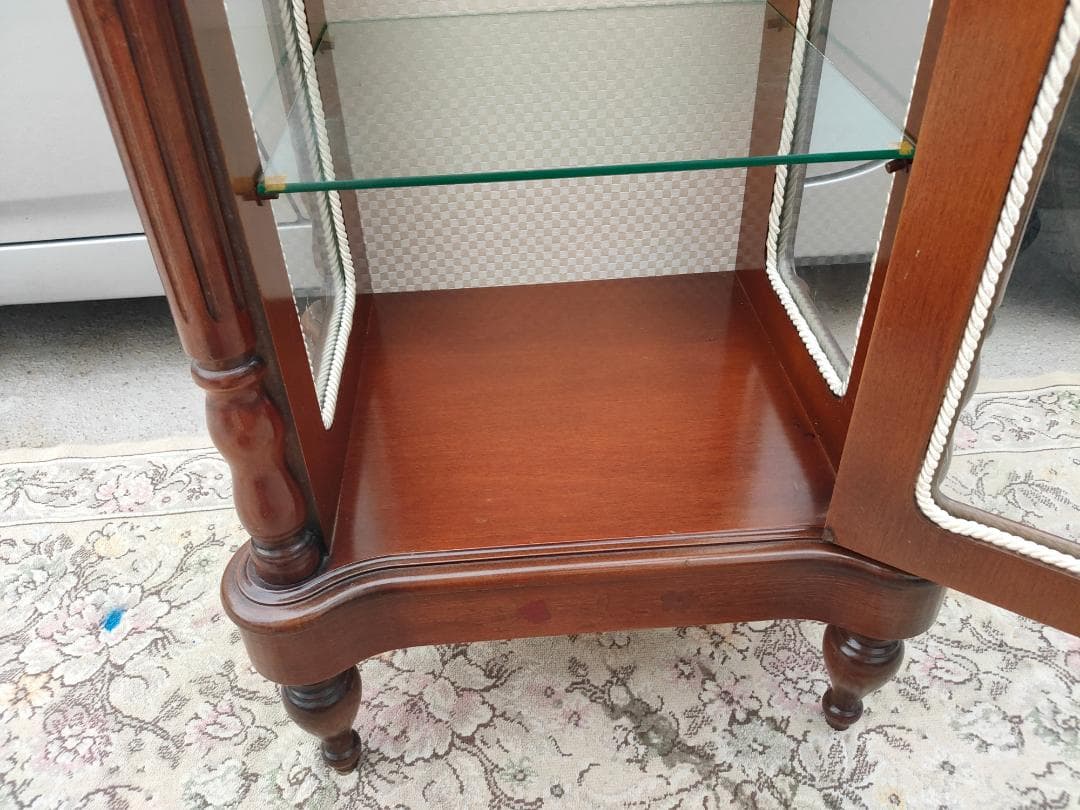 象嵌入り(イタリア製)コンソール☆ガラスショーケース☆コレクション収納(美品)