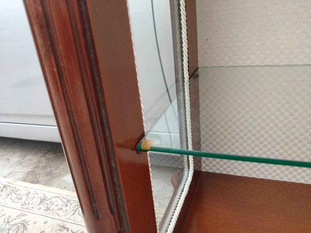 象嵌入り(イタリア製)コンソール☆ガラスショーケース☆コレクション収納(美品)