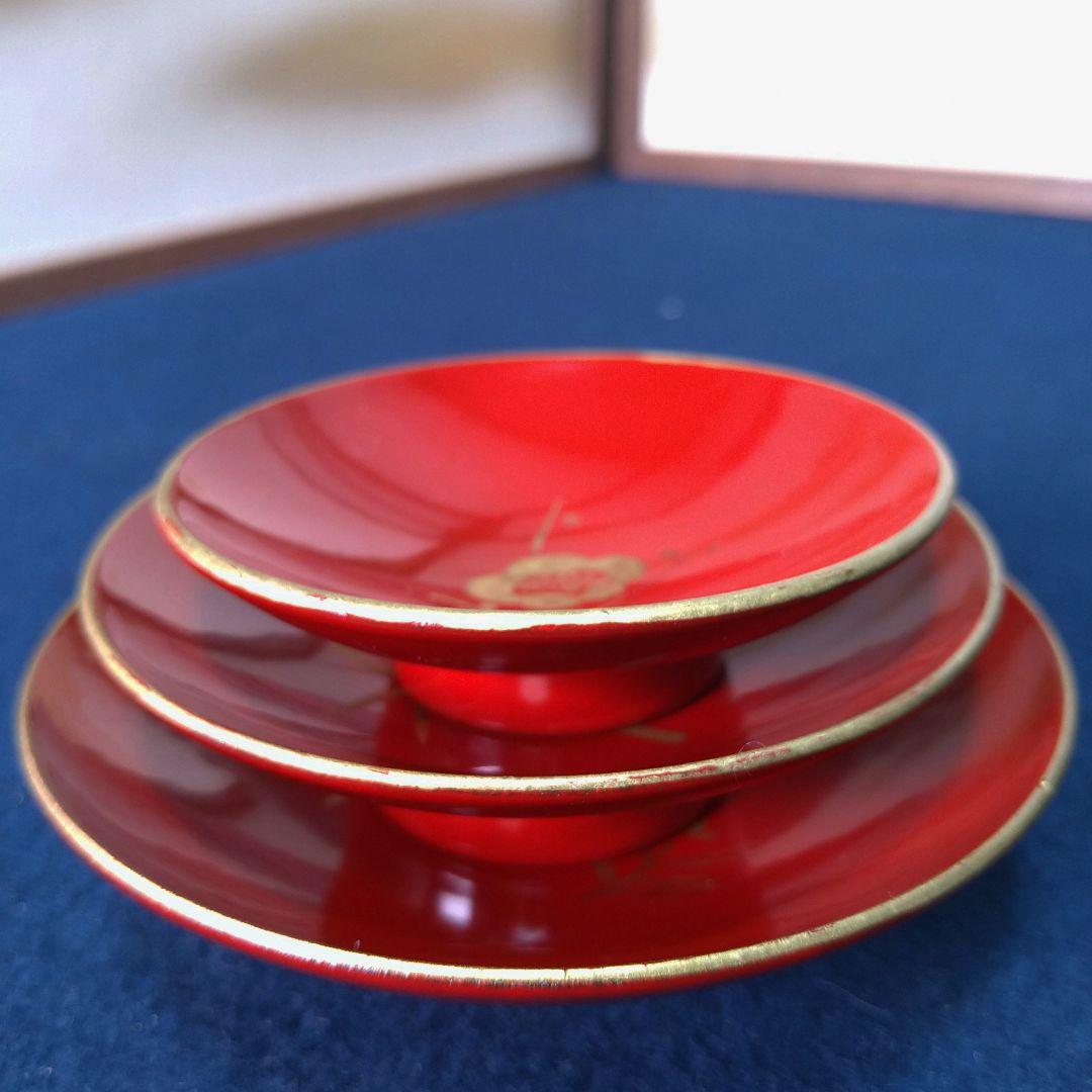 AH54 お屠蘇セット 木製漆塗 蒔絵 松竹梅図 専用紙箱入