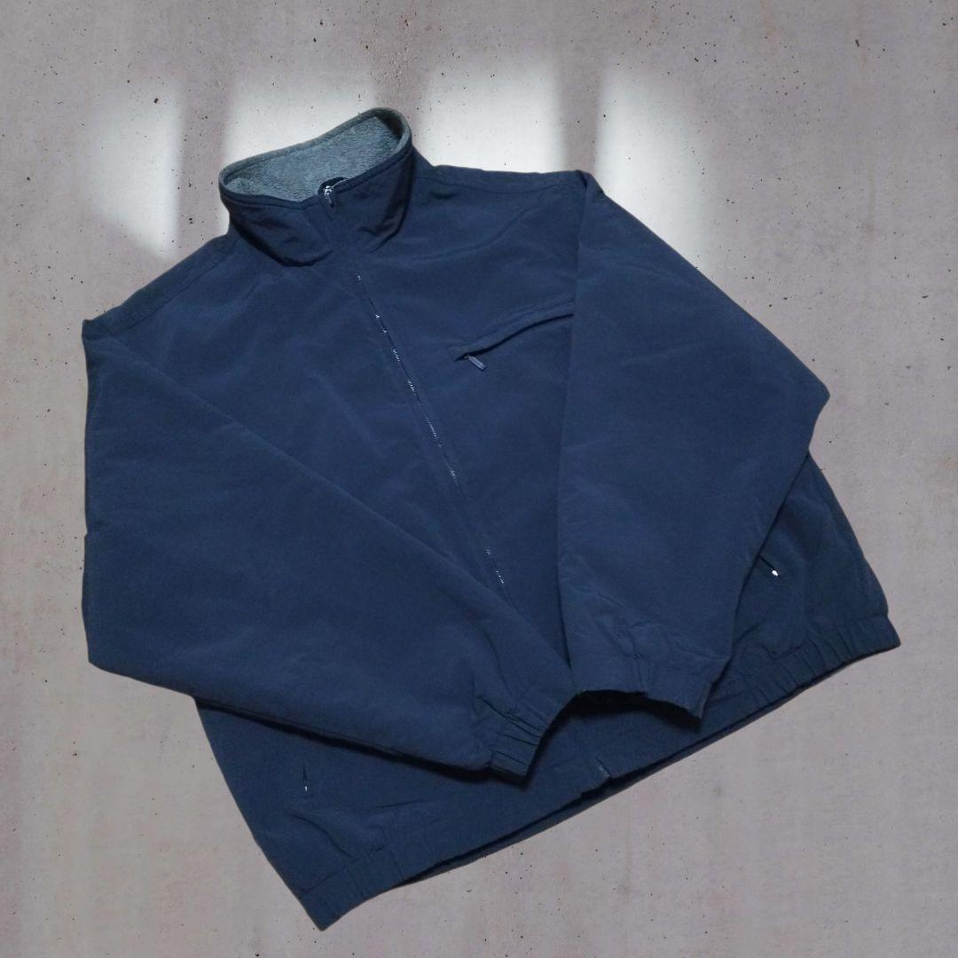 00s Eddie Bauer ウォームアップジャケット L 濃紺 シェルド