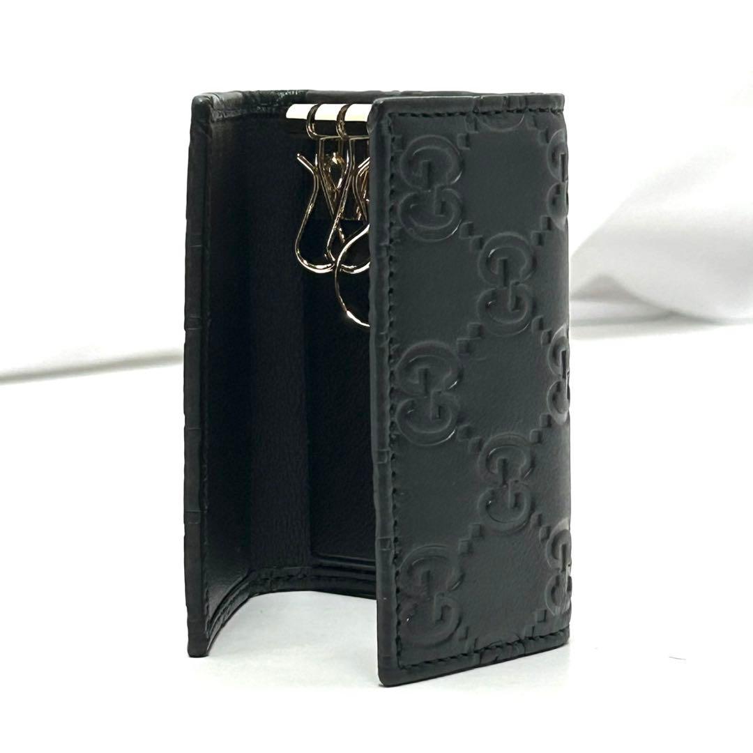 未使用 グッチ シマ 三つ折り6連キーケース ブラック 138093 レザー