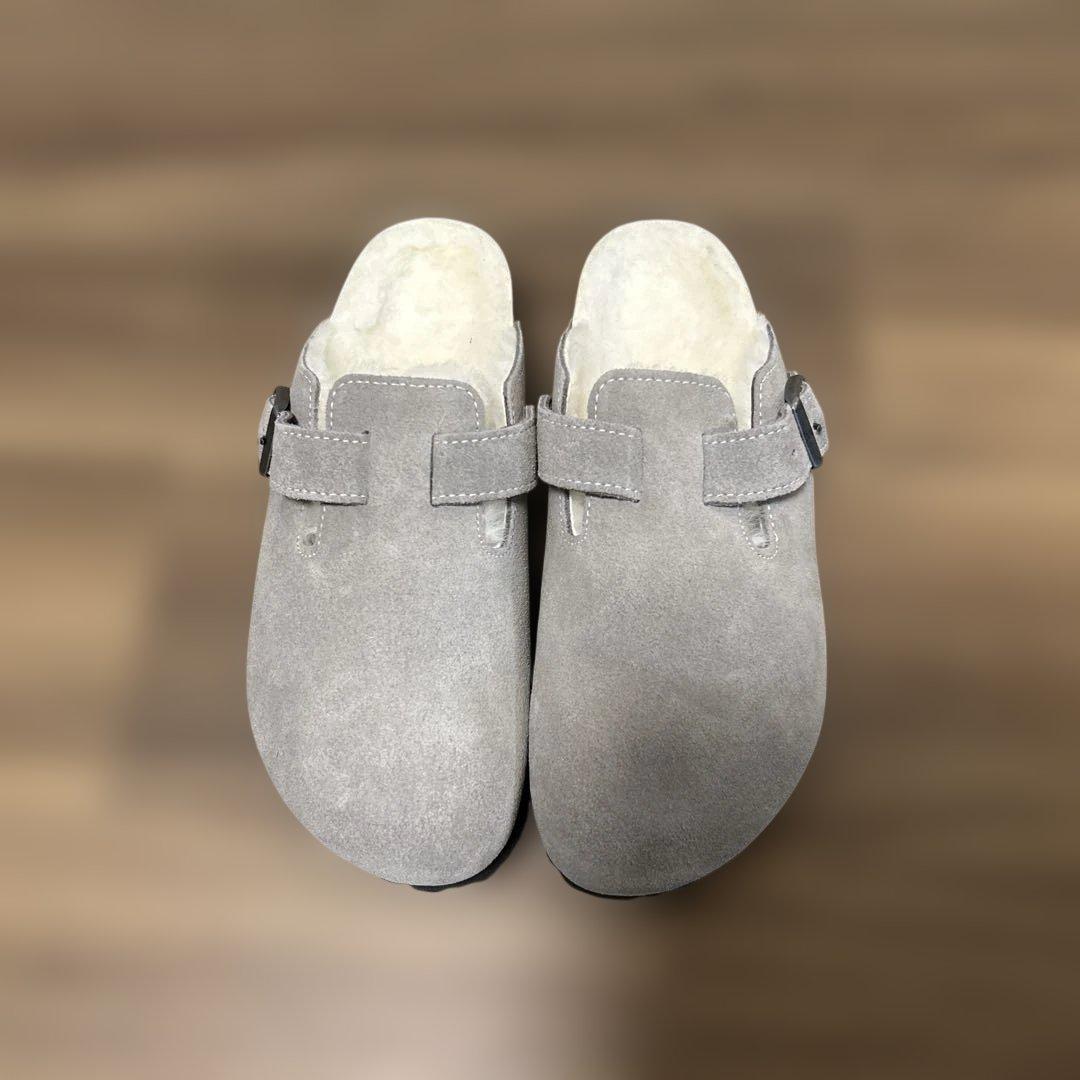 美品】ビルケンシュトック　ボストン シアリング　ボア　 37　グレー