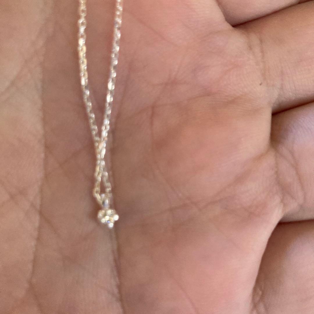 agete シルバーチェーンダイヤモンドネックレス