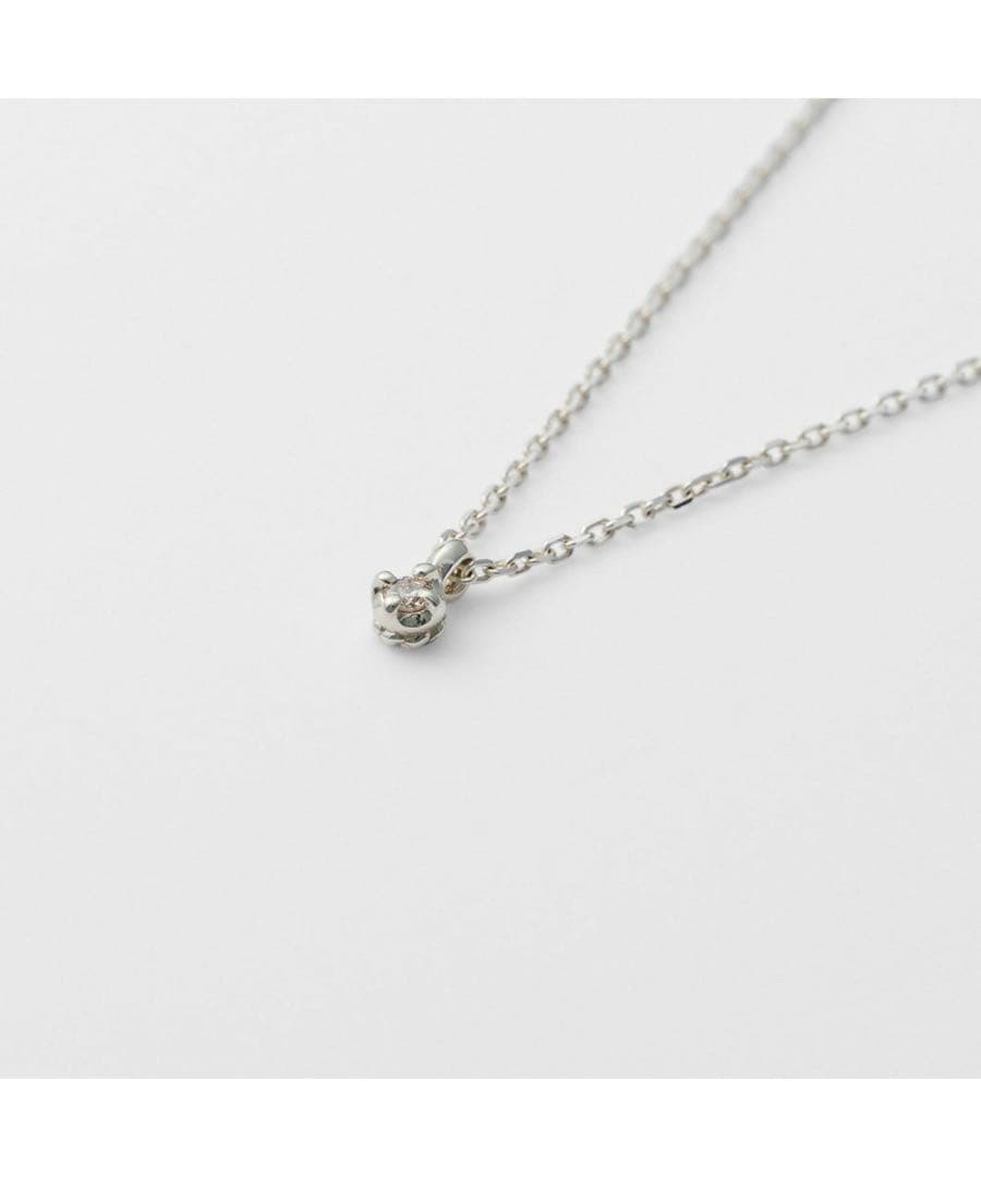 agete シルバーチェーンダイヤモンドネックレス