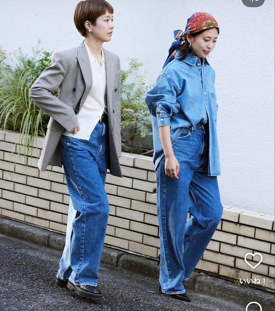 アッパーハイツ　upper hightsオーバーサイズデニムシャツ ライトブルー