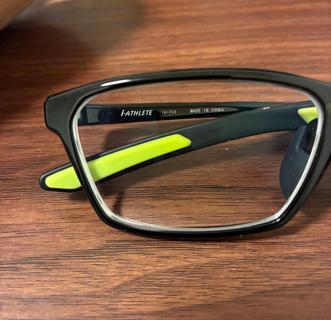 I-ATHLETE IA-193 メガネ ブラック/グリーン 55□17-140