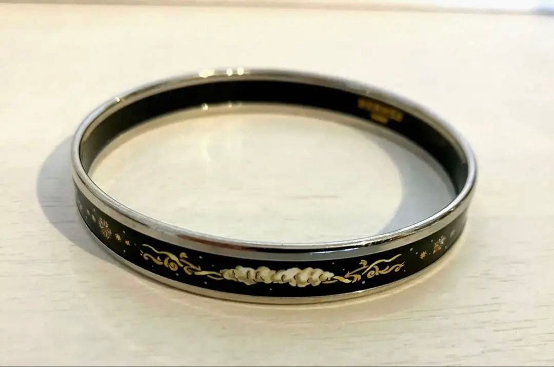 HERMES エマイユバングル 黒