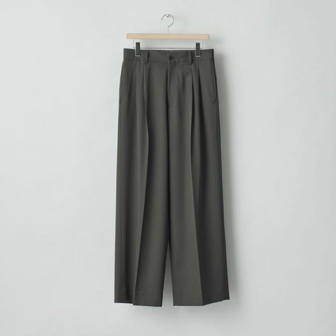 パンツ ssstein LONG WIDE TROUSERS GREY KHAKI M