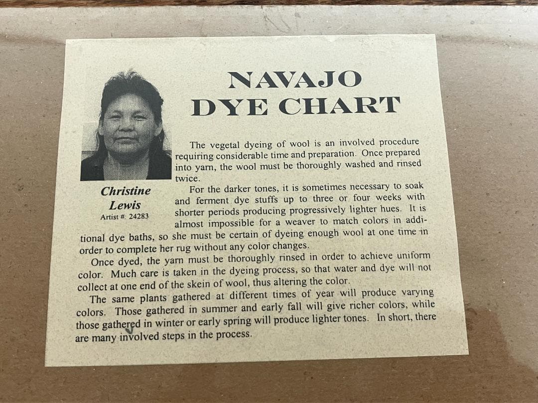 ネイティブアメリカン ナバホ族 天然染料ダイチャートハンドメイド アートフレーム