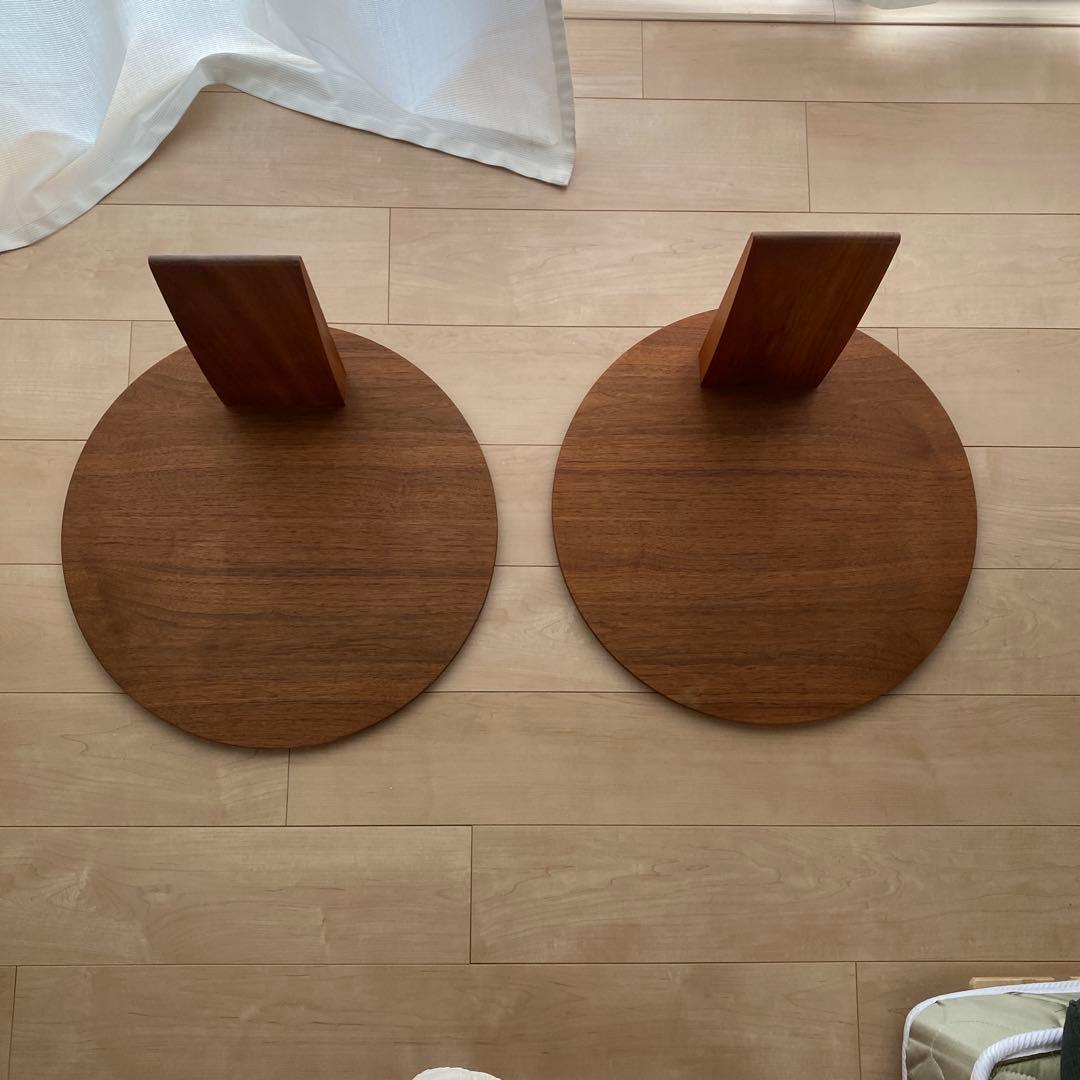 【2脚セット】モダンデザイン 木製座椅子 ブラウン