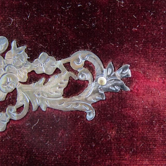 フランスアンティーク 祈祷書 ベルベット 花彫 金具19世紀 聖書