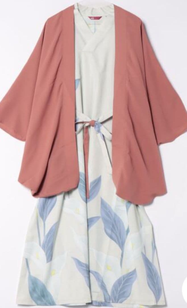 ワモノヤカヤ　新品未使用タグ付き水芭蕉羽織付きロングワンピースFREE SIZE