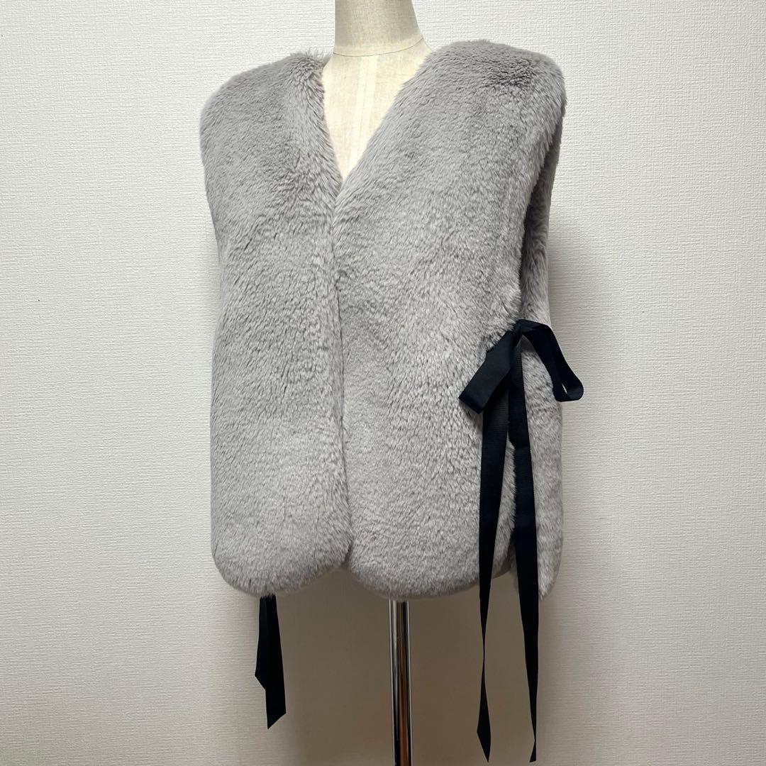 Lemonplet レモンプレット　ファーベスト　エコファー　グレー　リボン