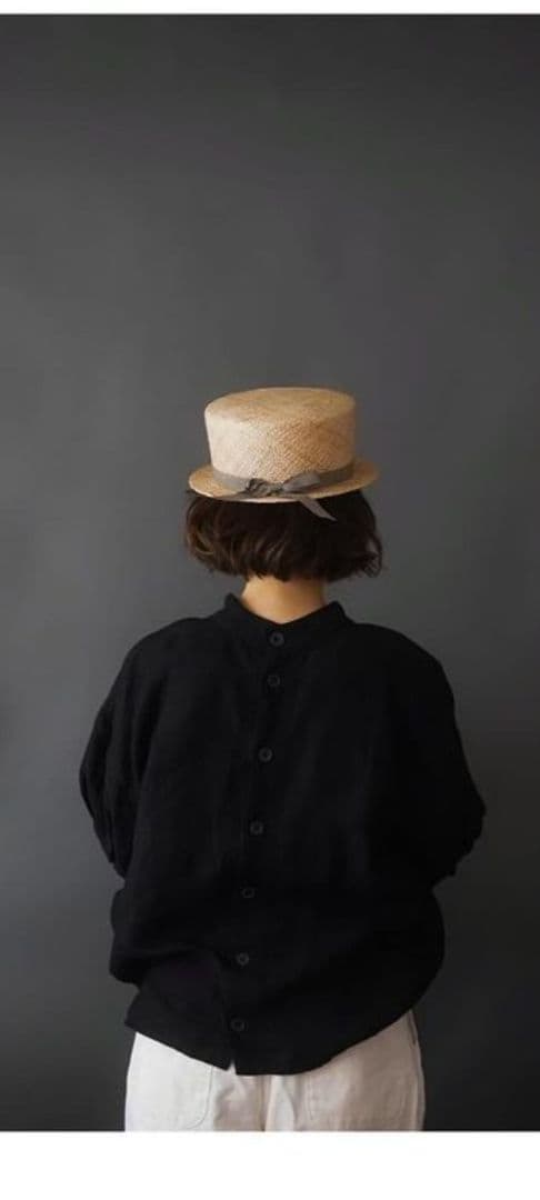 カワムラ帽子店、瑠璃、草木染めリボン、カンカン帽