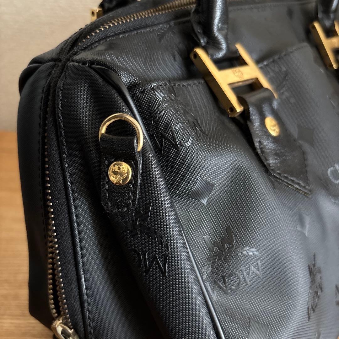 エムシーエム 2way ミニボストン モノグラム ブラック