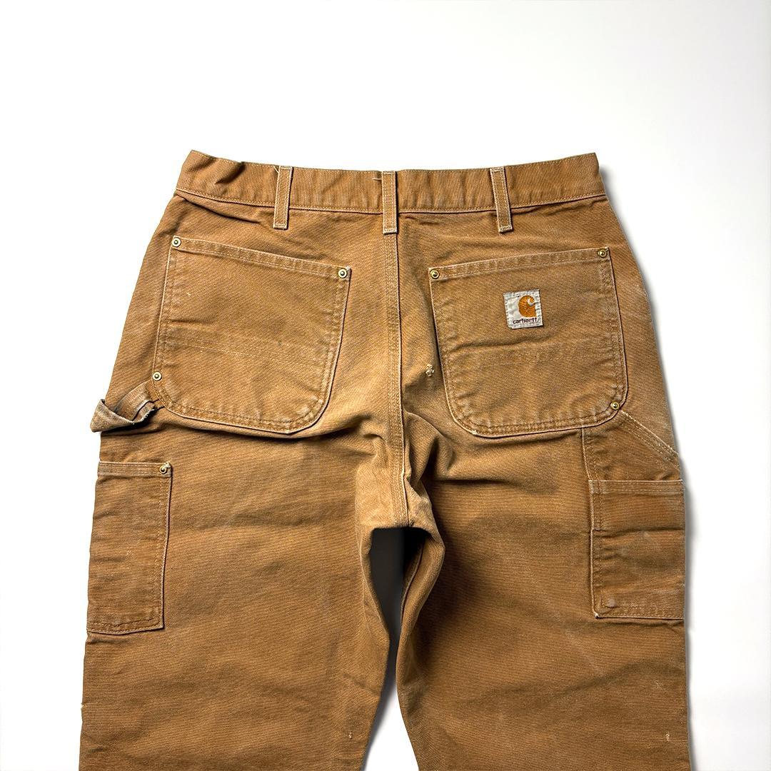 carhartt ダブルニー usa製 W32 L30 ブラウン 鬼フェード