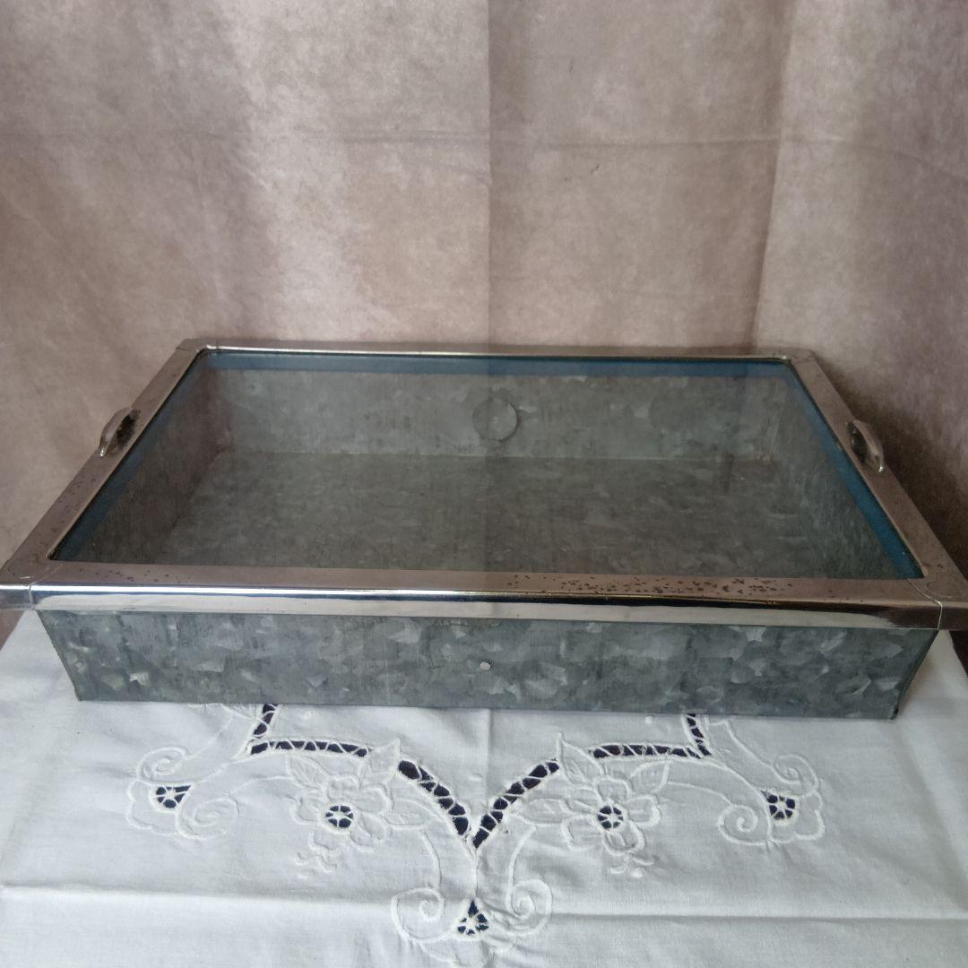 ♥ヴィンテージ　ブリキガラスケース　昭和レトロ♥