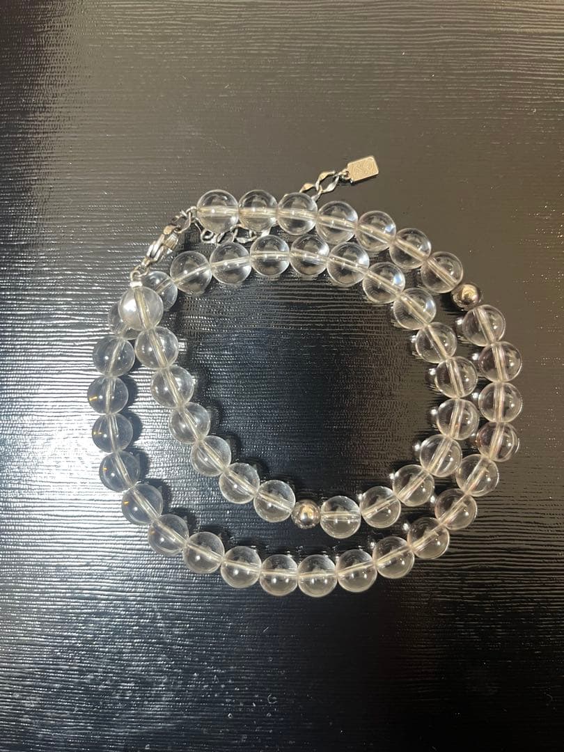 ファイテン　チタン　水晶　ネックレス　8mm 40cm