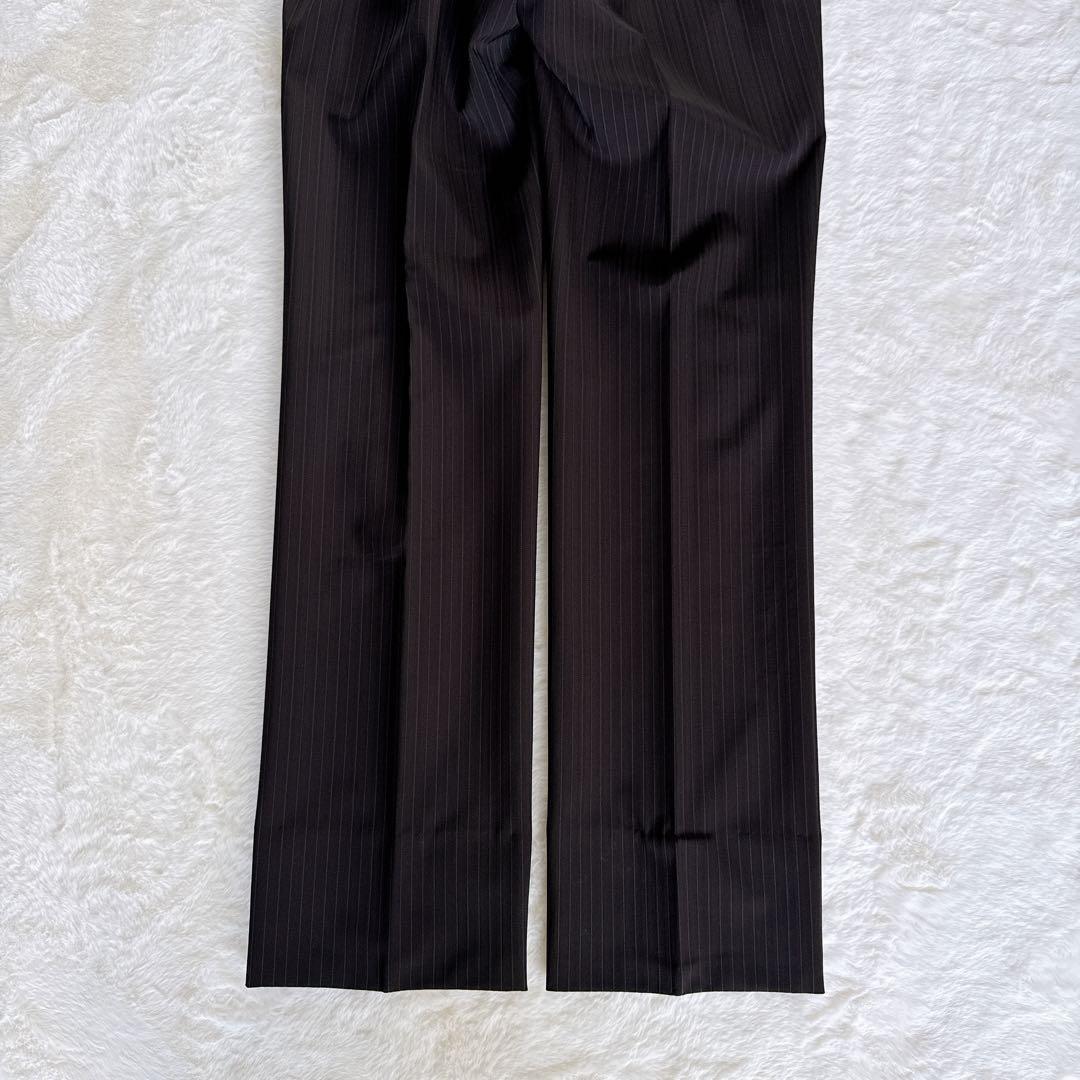 【COMME CA MEN】スーツ 3ピース ブラウン ストライプ 44サイズ