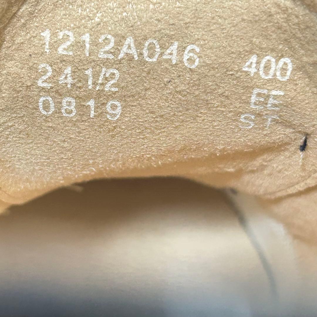 未使用級　アシックスペダラ　エナメルウィングチップシューズ　ネイビー　24.5