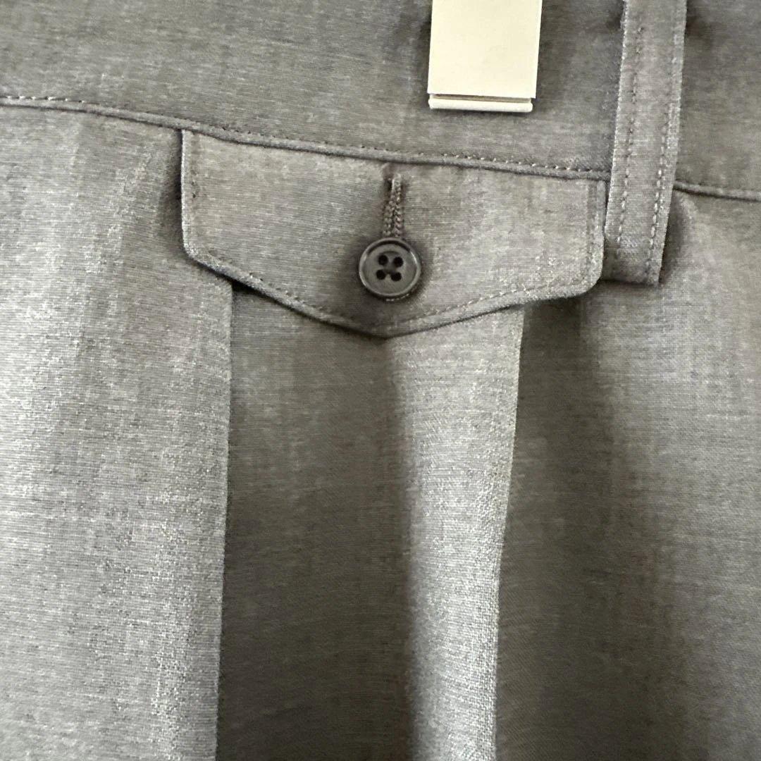 BEAMS PLUS 2プリーツ トロピカルウール トラウザーズ グレー XL