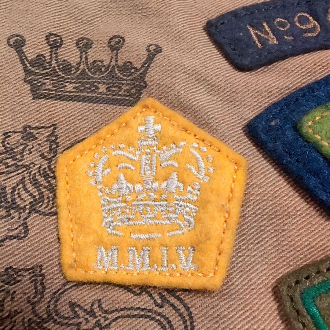 ラルフローレン　ラグビー　ダメージ加工　刺繍パッチ付きベージュショルダーバッグ