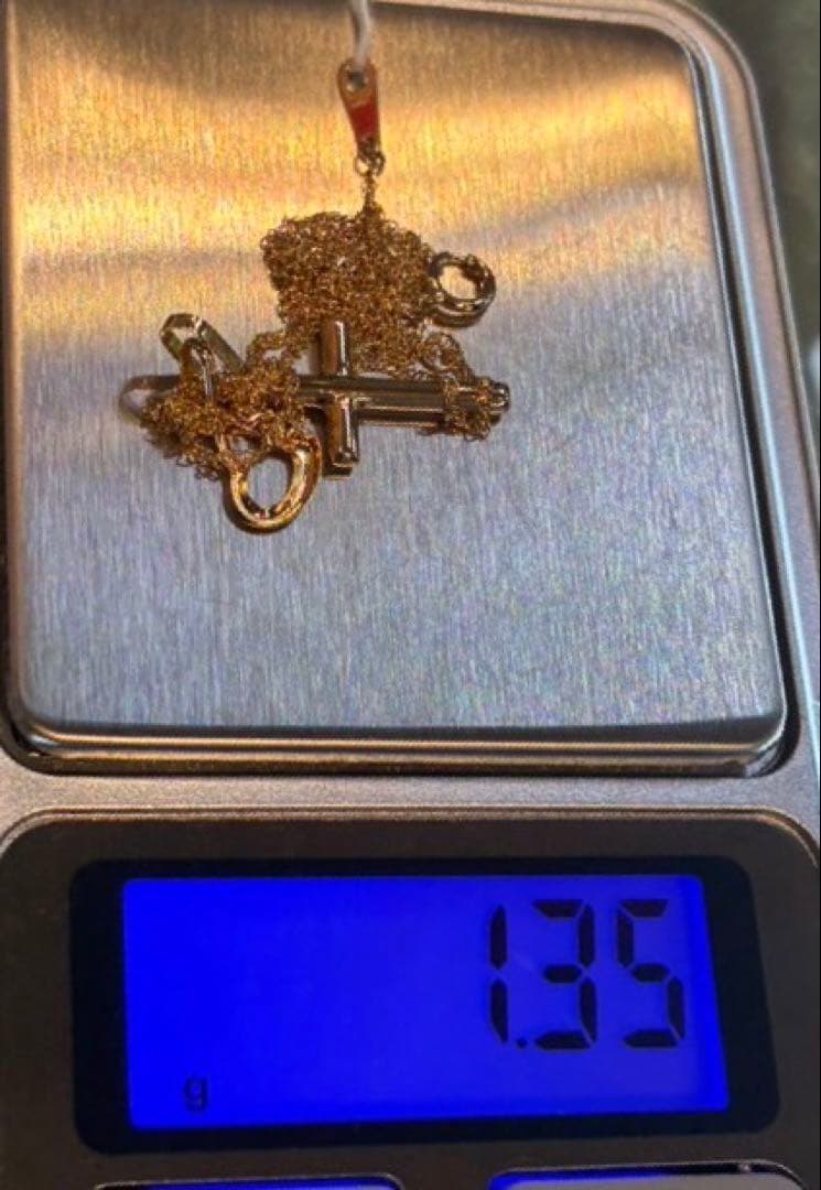 k18 ハート＆クロス チェーン　ネックレス　18金