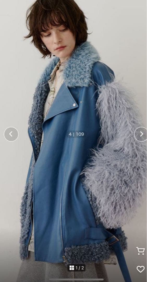 フェイクファー レザー コート