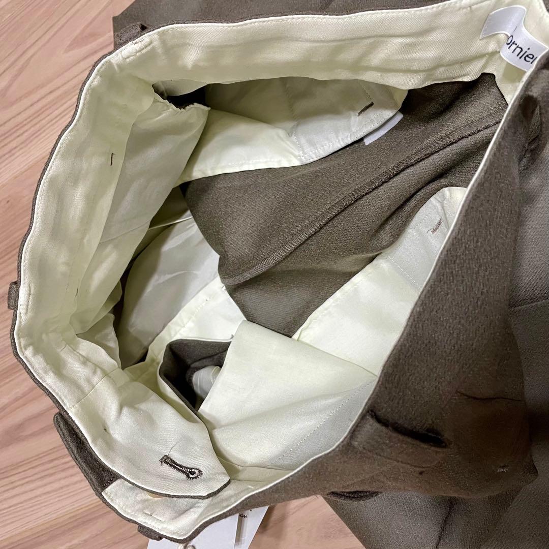 Cornier ウールカシミヤ ワイドスラックス S グレージュ　新品未使用