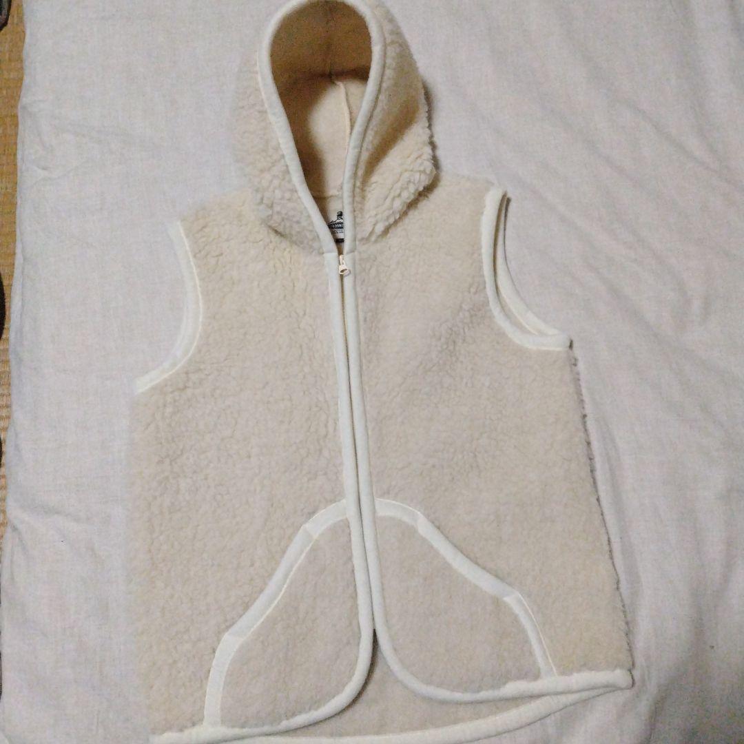 COLDBREAKER ウール100%の フード付きボアベスト