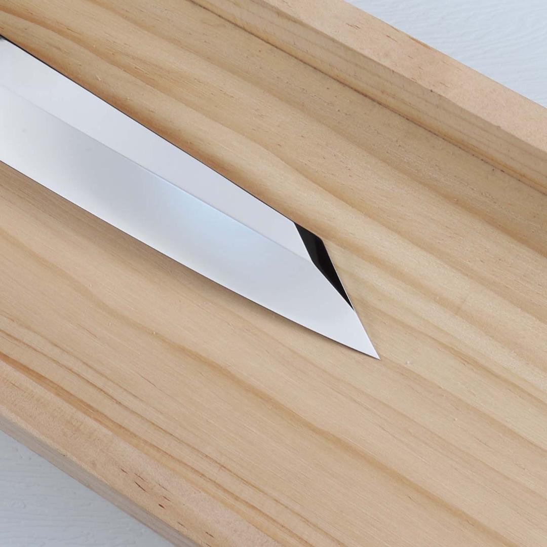 期間限定 7398 切付柳刃包丁 尺 ウルトラ鏡面仕上げ スネークウッド八角柄