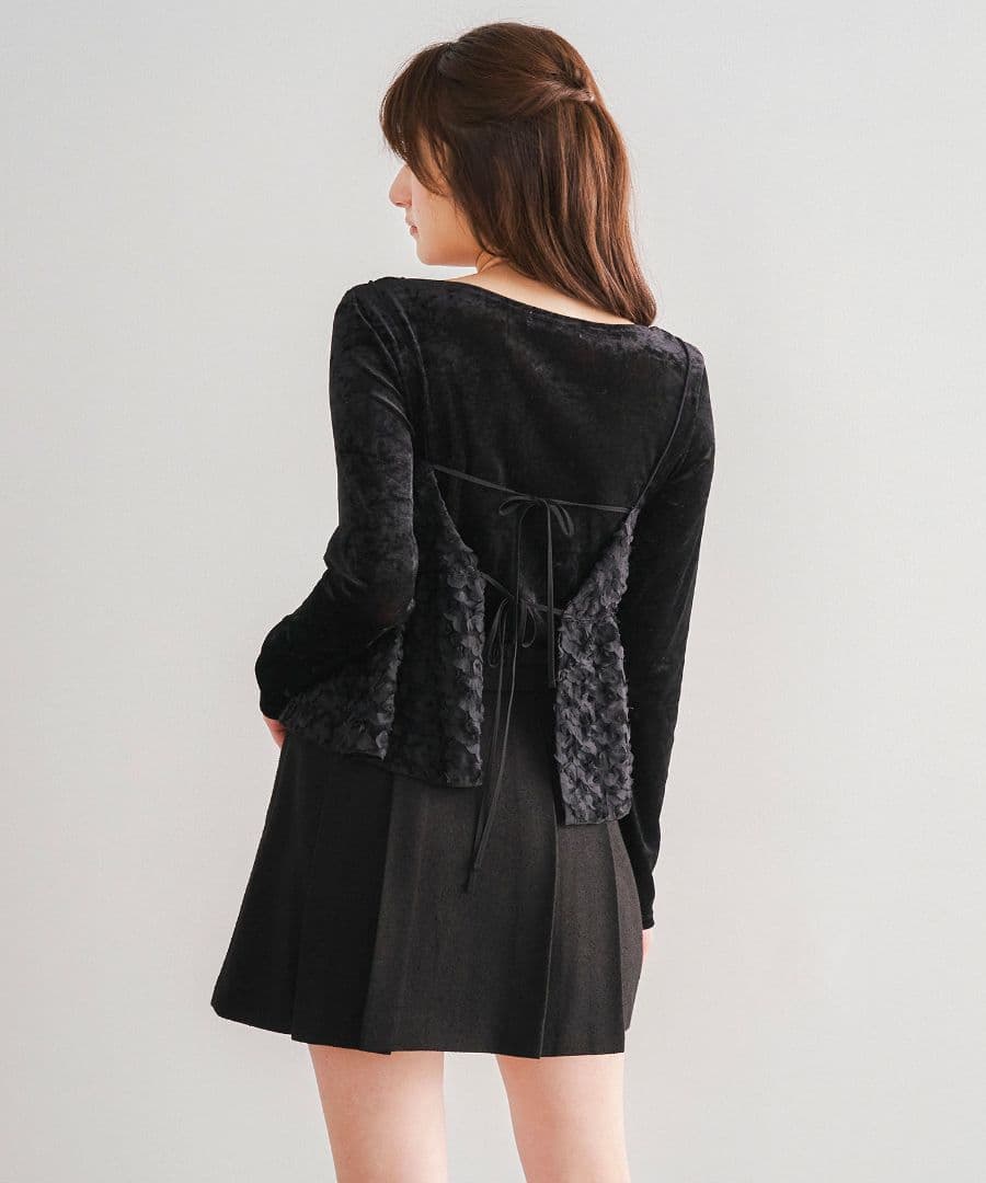 完売　ココディール　新品タグ付　3Dラッフルチュールペプラムブラウス　25ss