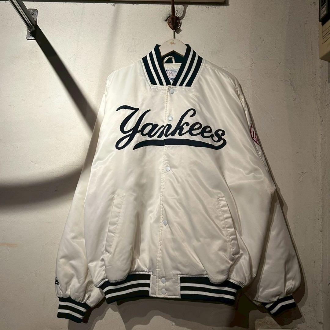 【希少】Majestic NYヤンキース ナイロンスタジャン 白 XXL