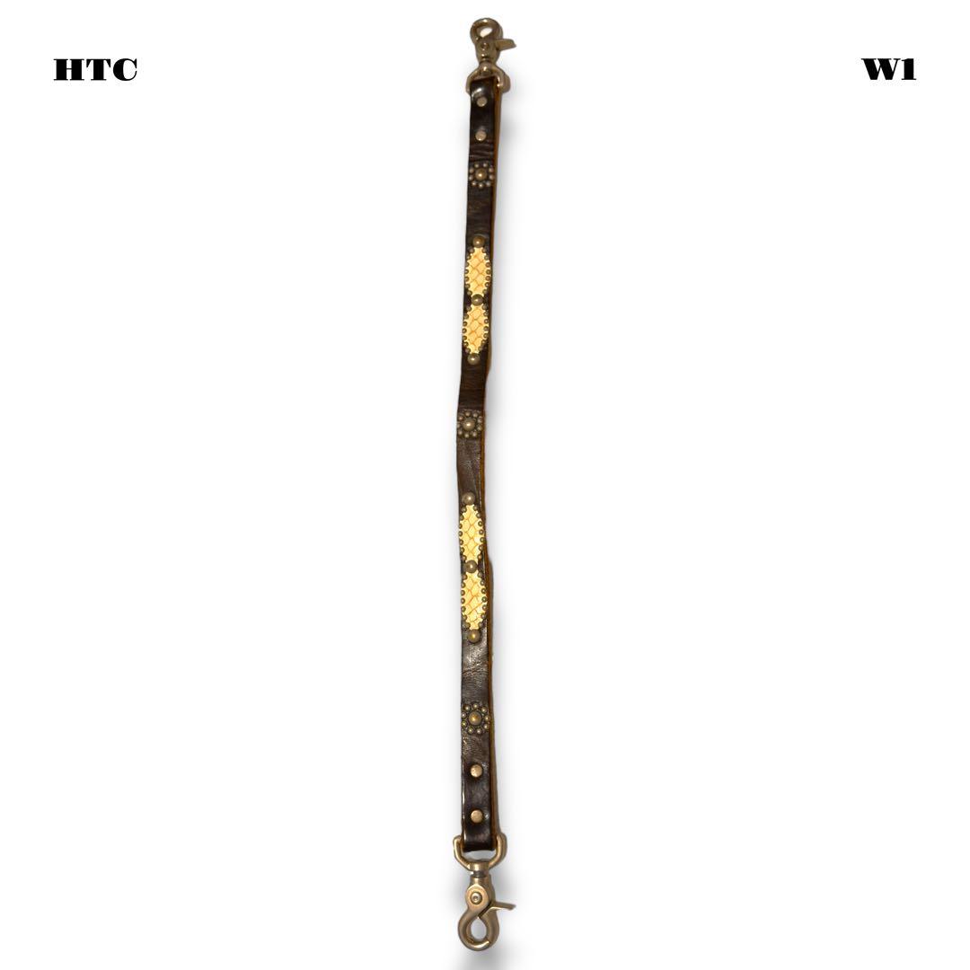 ★限定出品★ HTC ウォレット コード レザー スタッズ ブラック 黒白 本革