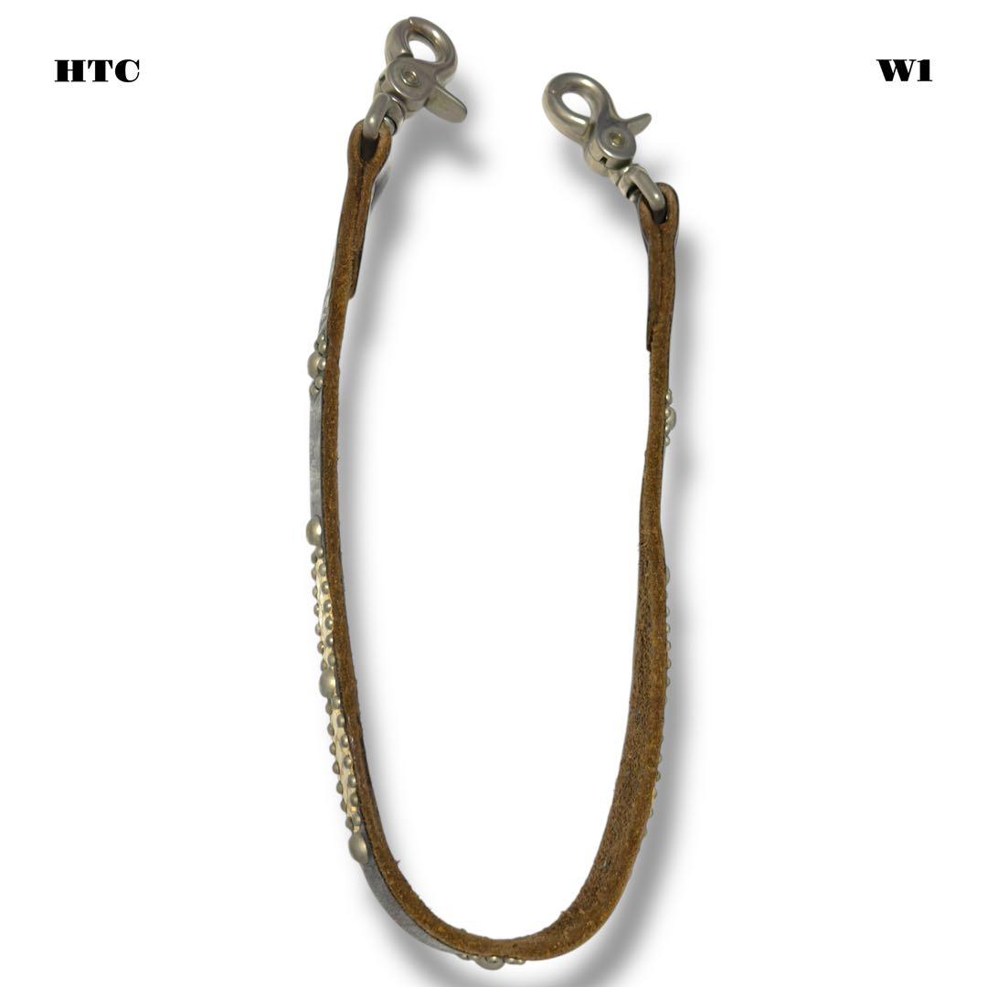 ★限定出品★ HTC ウォレット コード レザー スタッズ ブラック 黒白 本革