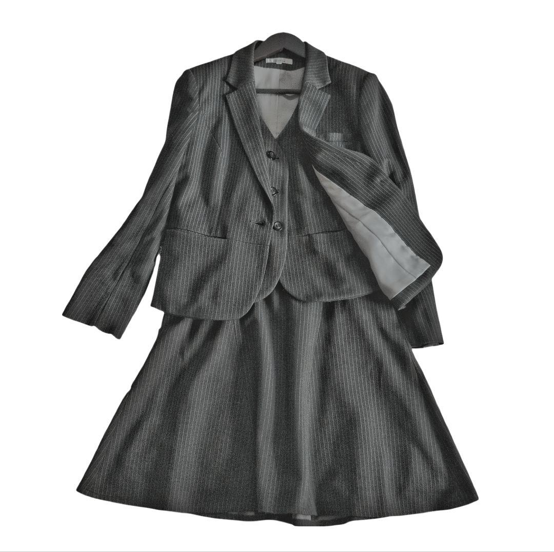 美品☆ アルファピア 事務服 オフィススーツ グレー 13号 ウォッシャブル