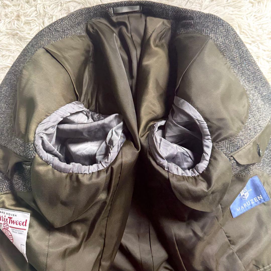 ハリスツイード 丸善 ヘリンボーン テーラードジャケット A7 L〜XL相当