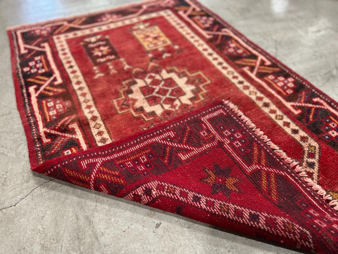 【60's Vintage rug】118×77cm　トルコ　ミフラーブ　ラグ