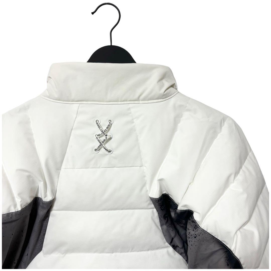 新品 ラッセルノ ゴルフ パデッド ジャケット ペイズリー ホワイト M 4