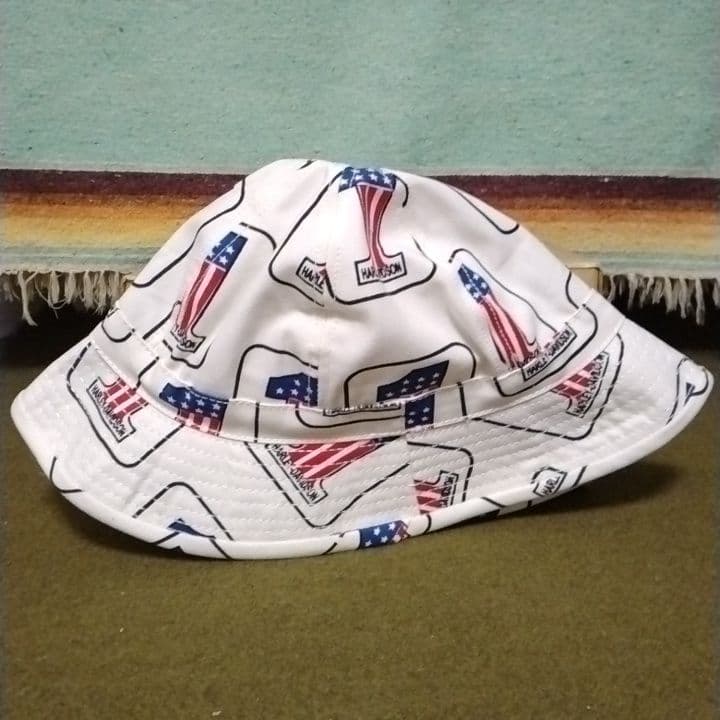 80s90s　ハーレーダビッドソンNo1　ハット　USA製　総柄　ヴィンテージ