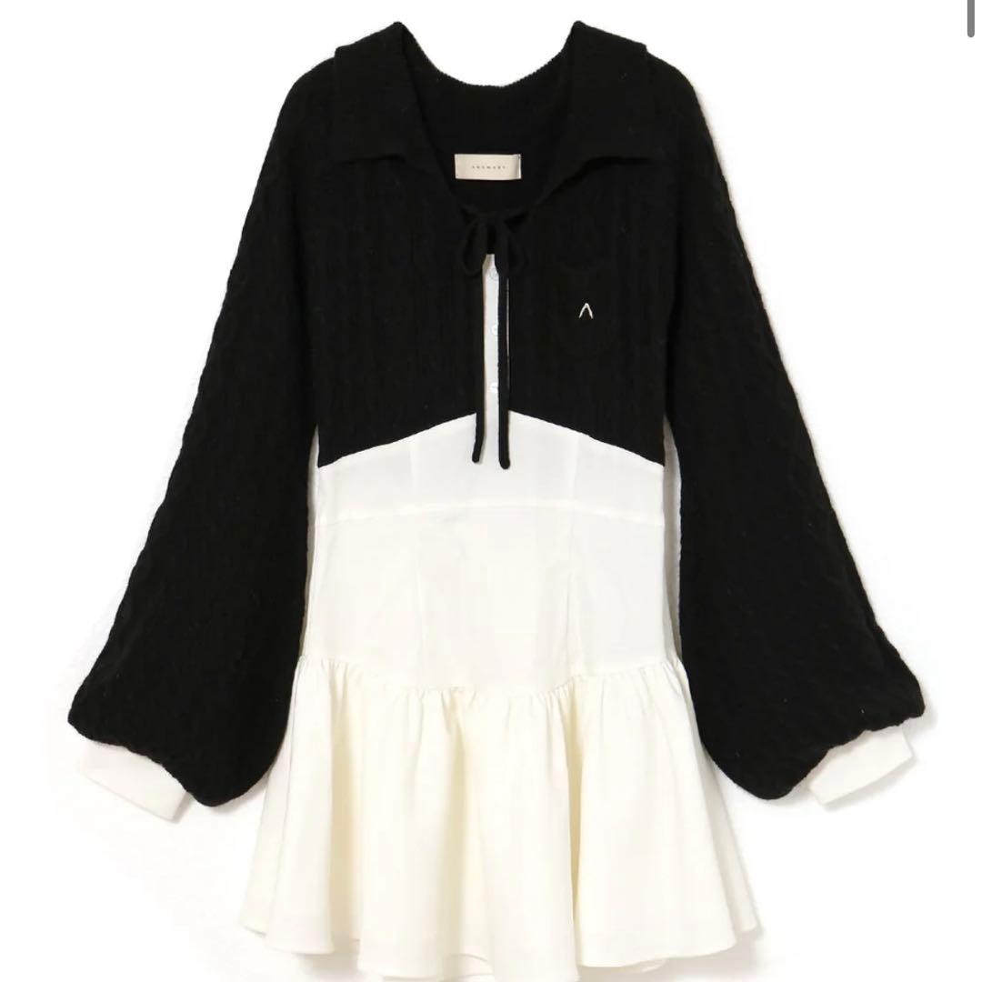 andmary Tess blouse mini dress black 正規品