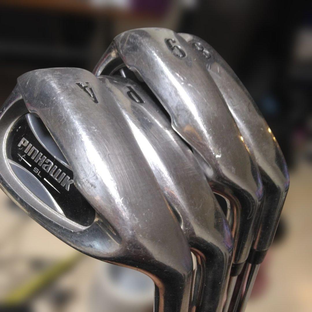 ワンレングス　Pinhawk アイアンセット 8本black widowグリップ