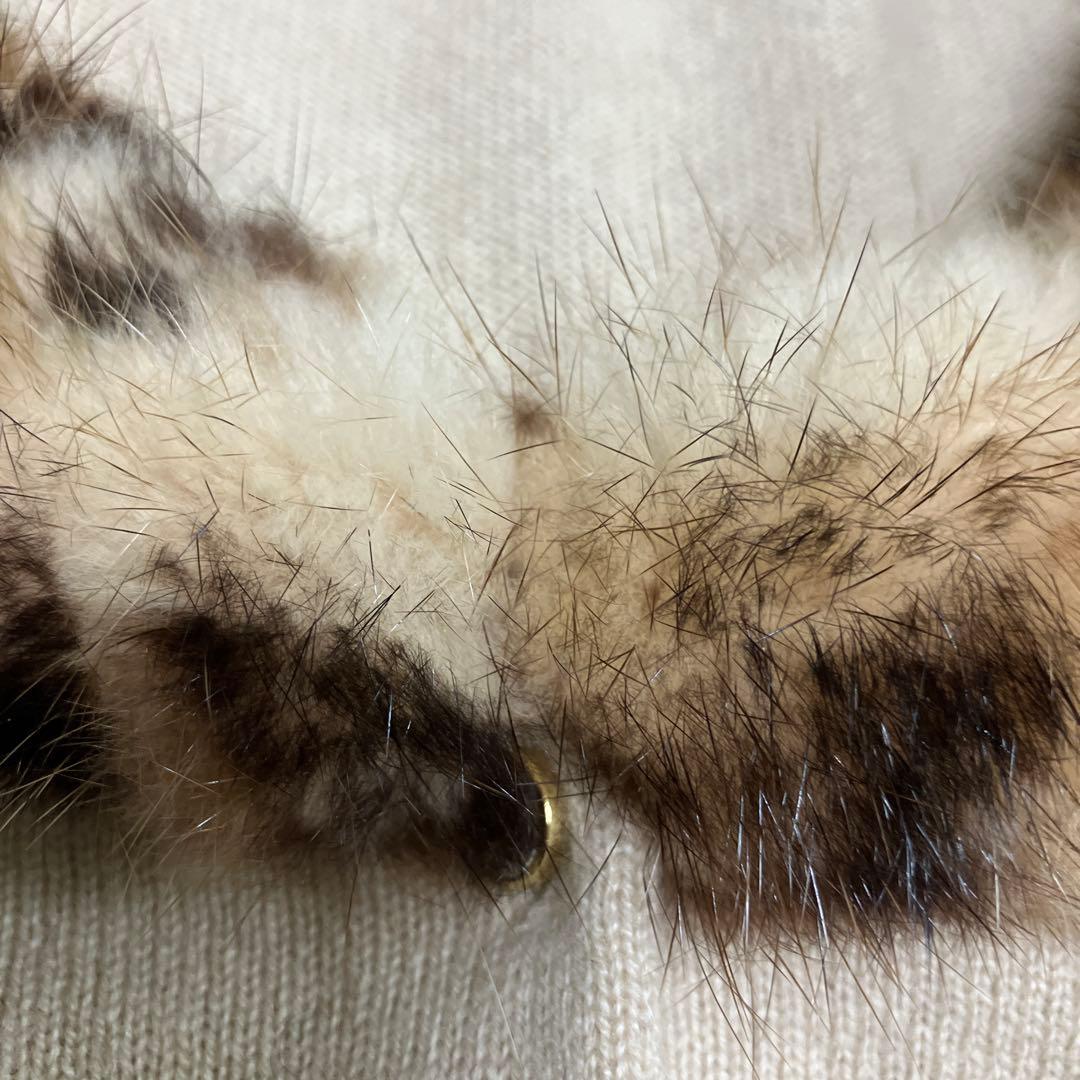 blugirl ミンク襟付カシミヤ 100%カーディガン