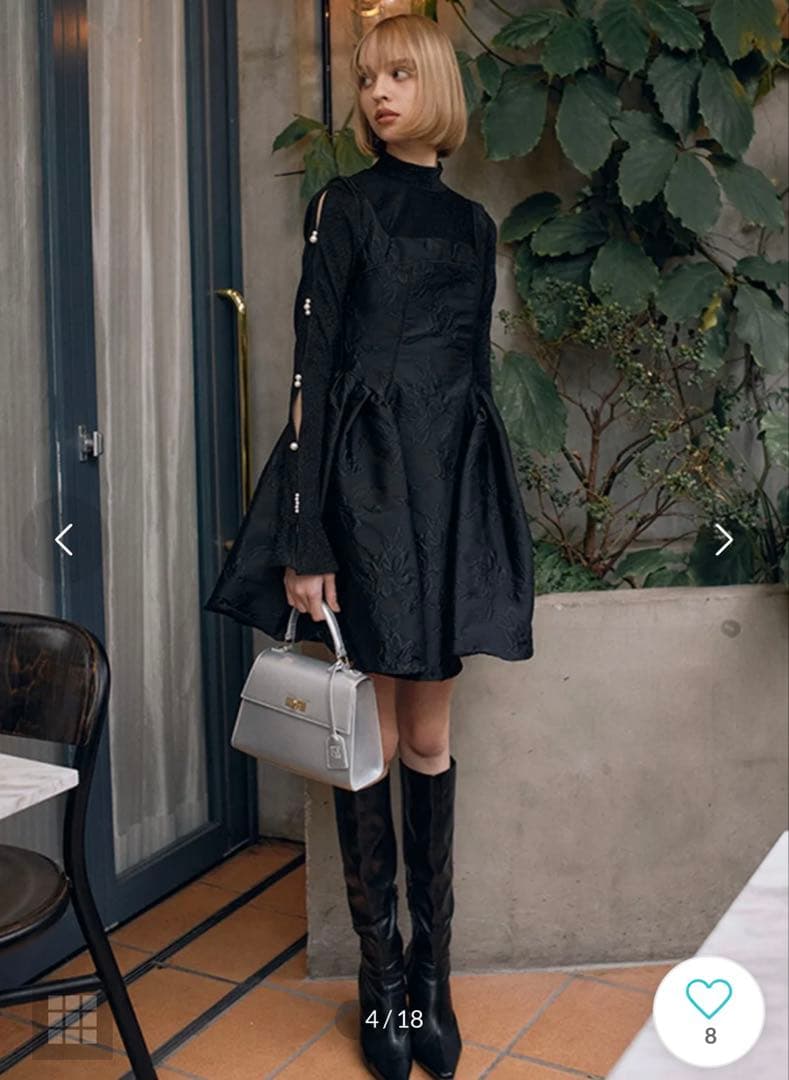 ★あ★EIMY ISTOIREジャガードフラワーミニワンピース