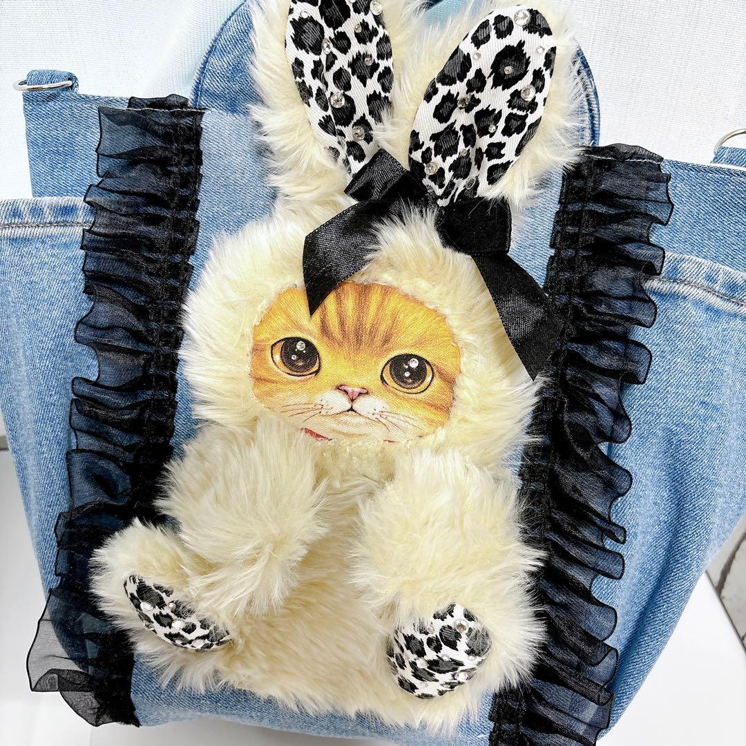 ぴ*こ様 コヤンイサムチョン　トートバッグ　ハンドメイド　デニム　