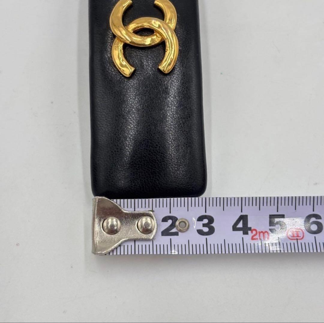 CHANEL シャネル ココマーク レザー バレッタ ゴールド金具 箱付