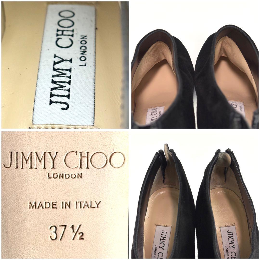 ジミーチュウ ブーティー ショートブーツ ハイヒール スエード ブラック ジップ