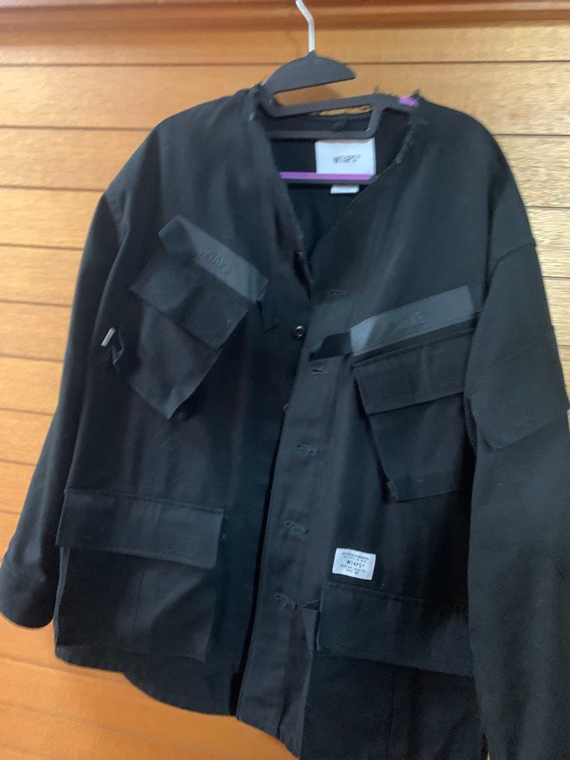 WTAPS ブラック ノーカラージャケット サイズX 02